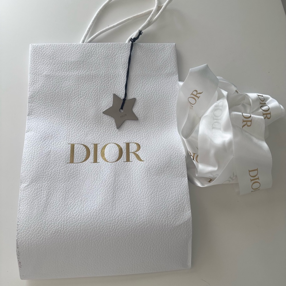 Dior White Gift Bag with Ribbon